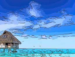 a hut by the sea